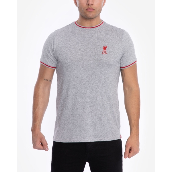 LFC Mens Grey Marl Retro Crest Tee