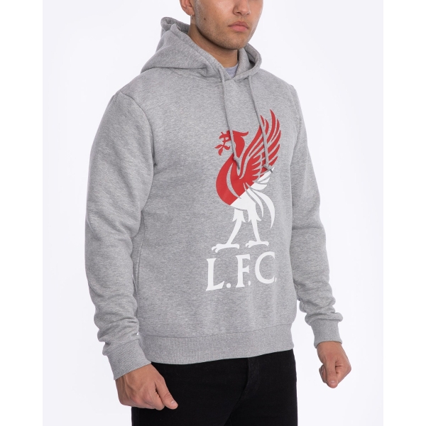 LFC Mens Grey Marl Liverbird Hoody