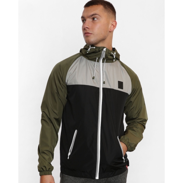 LFC Mens Black/Khaki Contrast Zip Kagool
