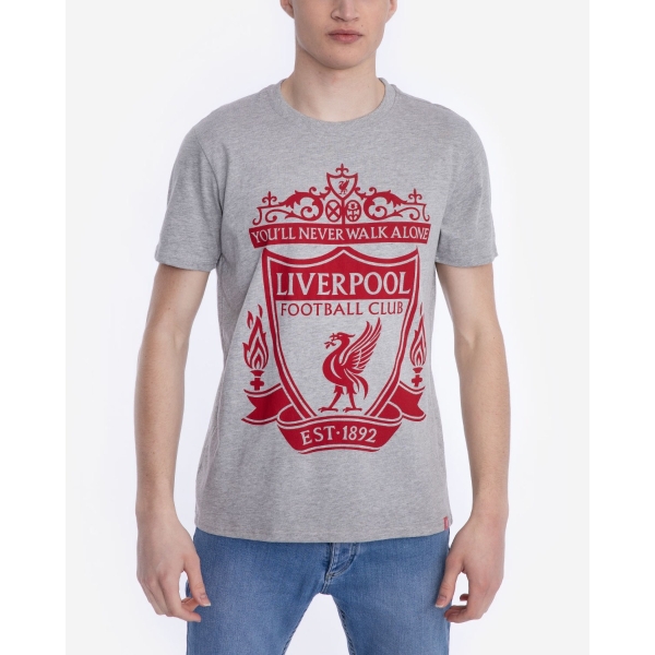 LFC Mens Grey Marl Crest Tee