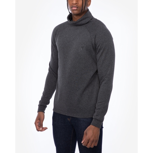 LFC Mens Charcoal Marl Funnel Neck Sweatshirt