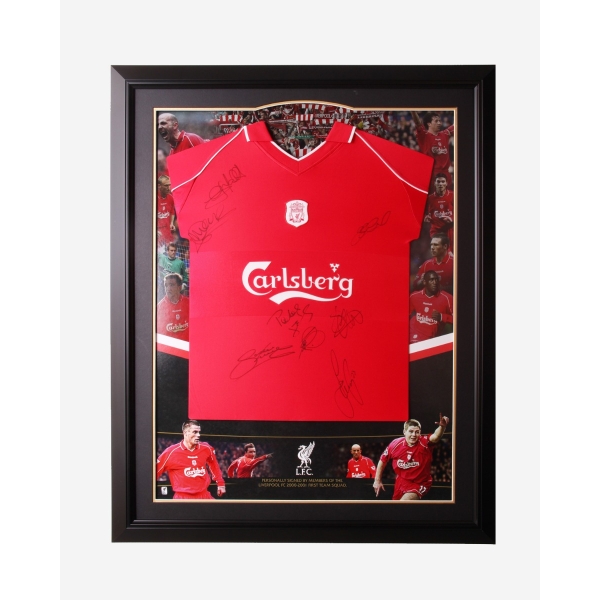 LFC Gerrard Signed Honours Framed Shirt