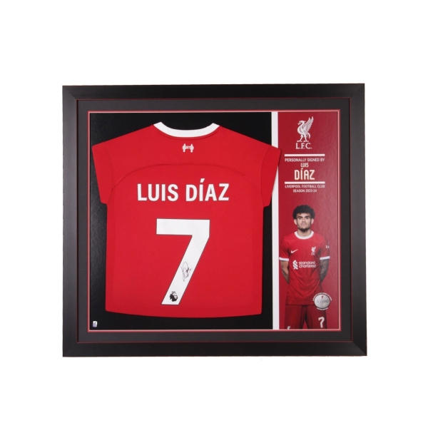LFC Signed 23/24 Luis Díaz Framed Shirt