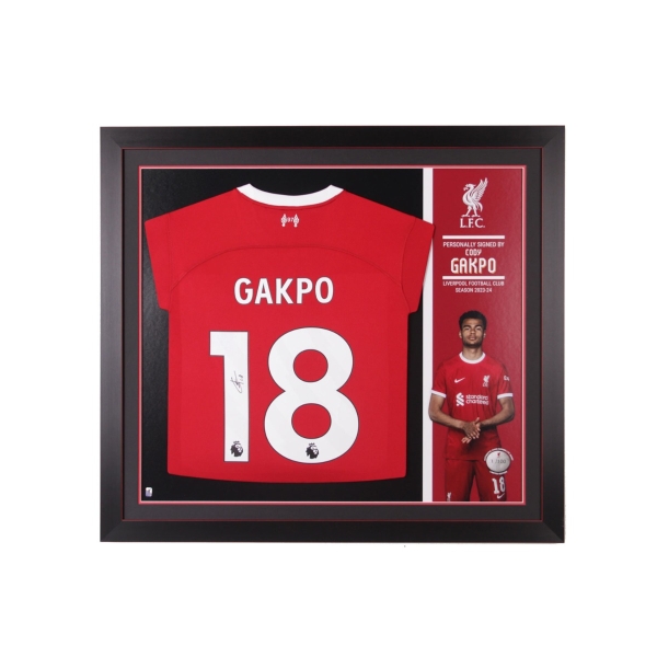 LFC Signed 23/24 Gakpo Framed Shirt