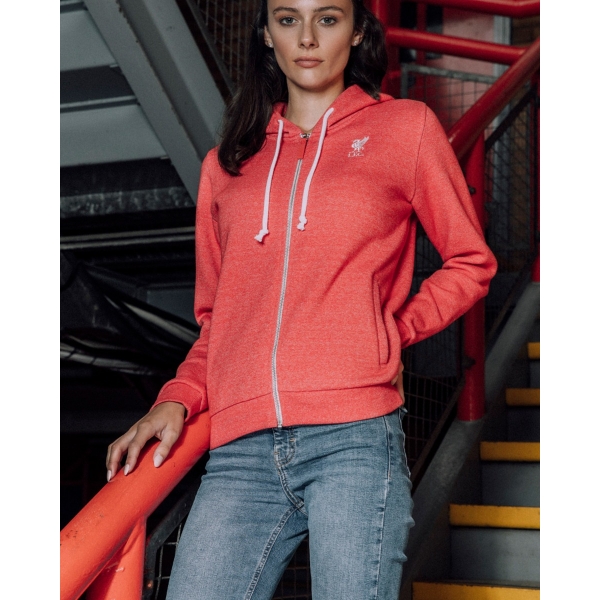 LFC Womens Zip Through Red Marl Hoody