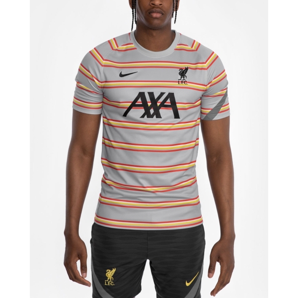 LFC Nike Mens Grey Pre Match Short Sleeve Top