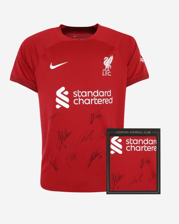 Signed liverpool hot sale shirt whole team