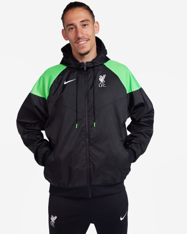 LFC Nike Mens 23/24 Windrunner Hooded Jacket Black & Green