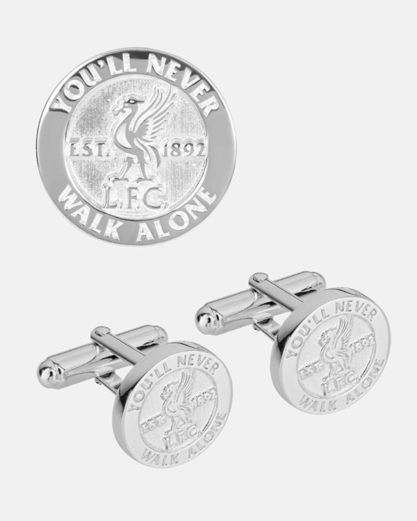 LFC Silver Plated Cufflink & Lapel Pin Set