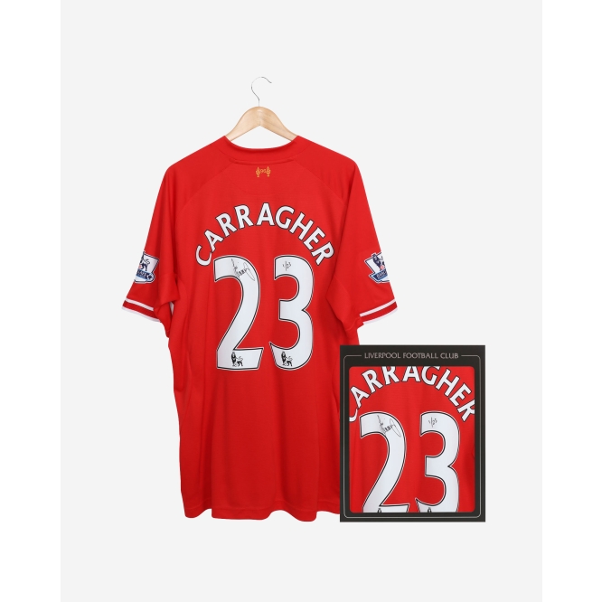 Liverpool FC 背番号23 ジェイミー・キャラガー 13-14シーズンサイン入りボックス入りシャツ