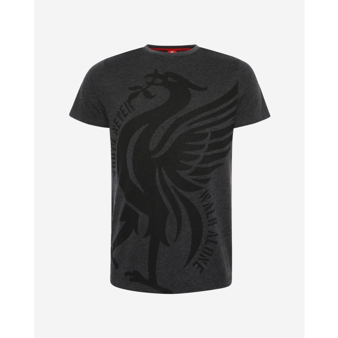 Liverpool FC Grey Mens Football Charcoal Marl T-Shirt SS19 LFC Official 