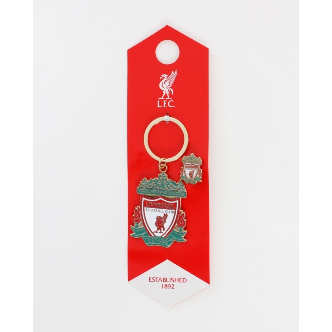 Liverpool FC LFC Colour Crest Badge & Keyring Set Official
