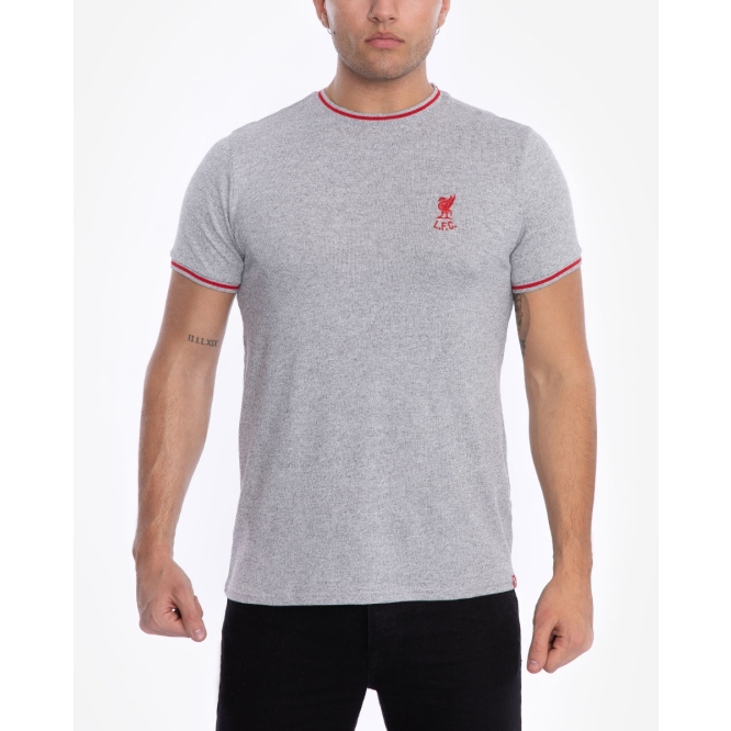 LFC Mens Grey Marl Retro Crest Tee