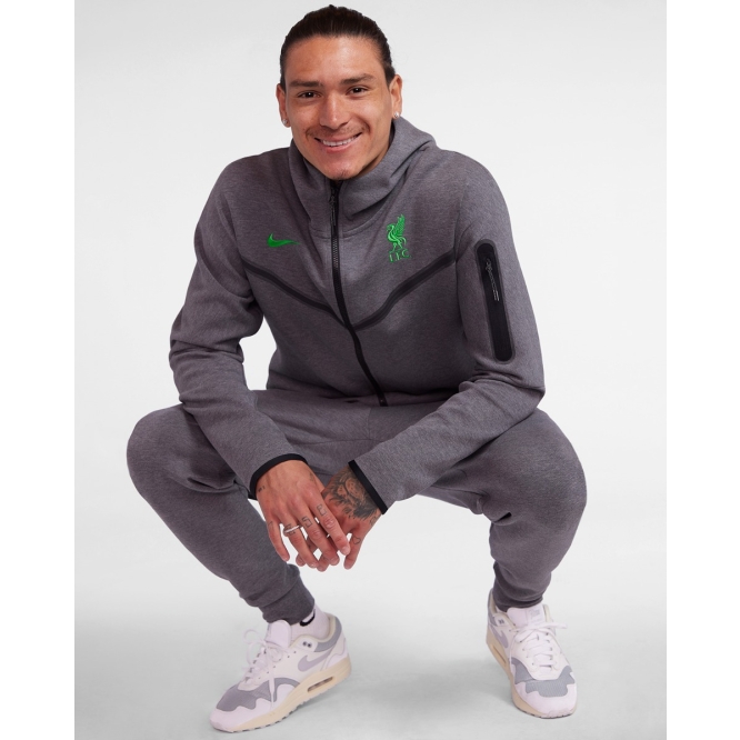 LFC Nike Mens 23/24 Tech Fleece Hoody - Grey & Green