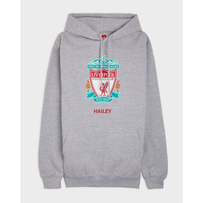 Personalise your LFC Crest Personalised Grey Hoody at the Official LFC ...