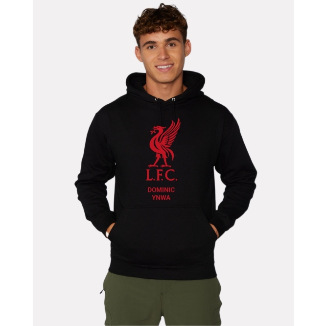 Personalise your LFC Red Liverbird Personalised Black Hoody at the ...