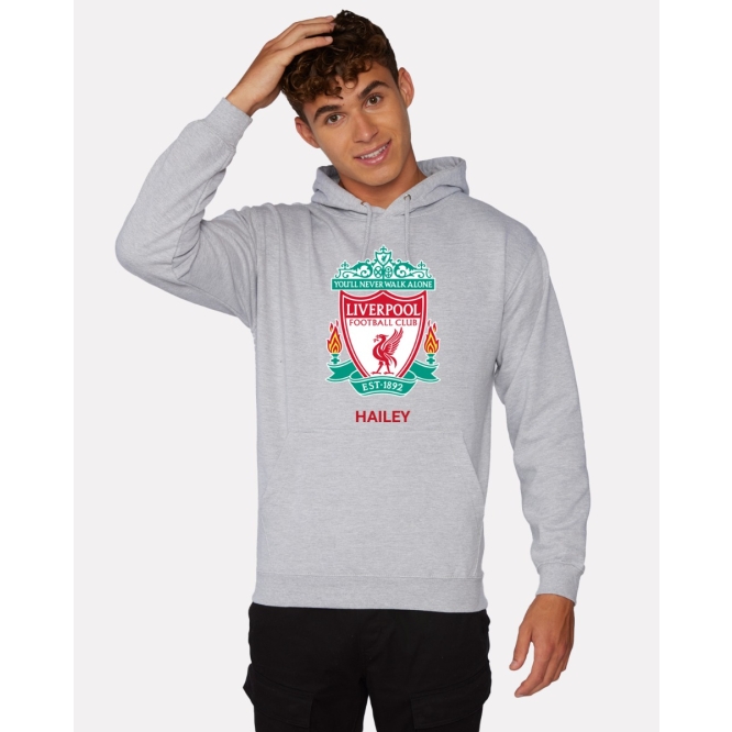 Personalise your LFC Crest Personalised Grey Hoody at the Official LFC ...