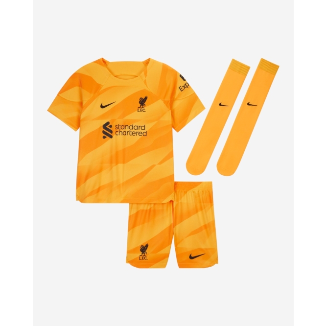 Ensemble de gardien de but LFC Nike 23 24 orange pour petit enfants