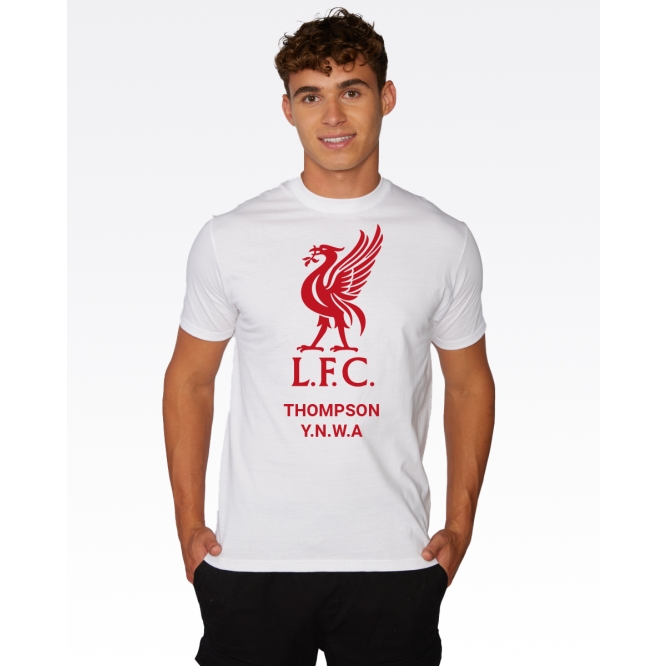 Personalise your LFC Red Liverbird Personalised White Tee at the ...