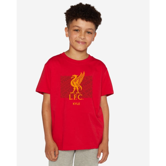 LFC Junior Liverbird Personalised Red Tee