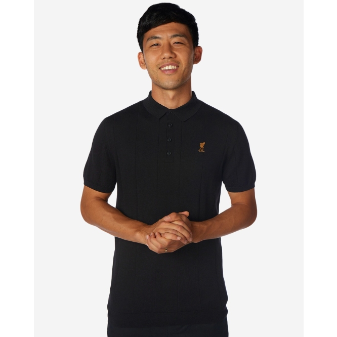LFC Mens Short Sleeve Knitted Polo Black