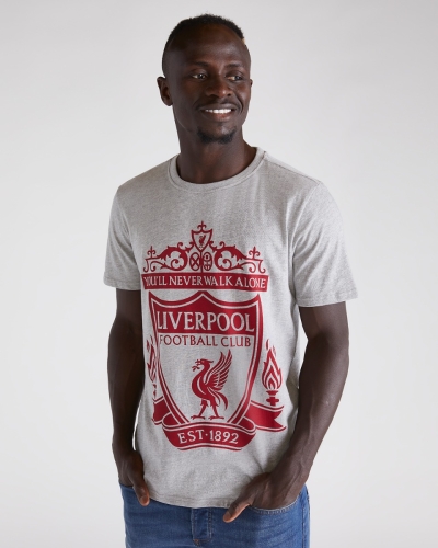 LFC Mens Grey Marl Crest Tee