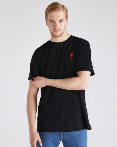 LFC Mens Black Embroidered Liverbird Tee